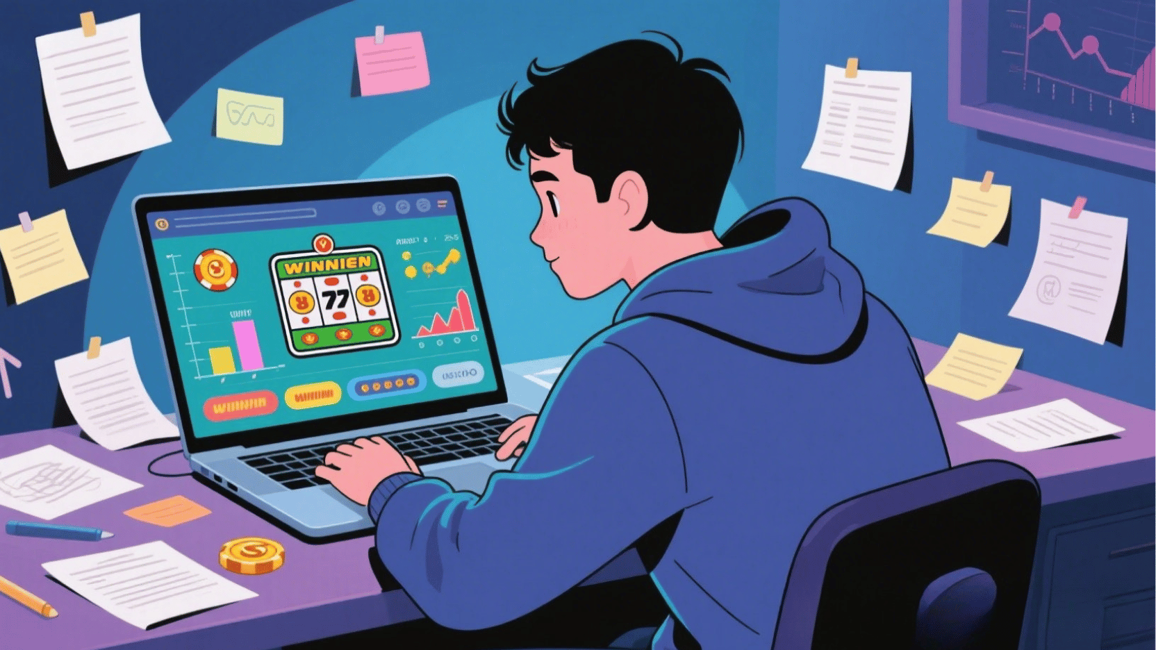 Ilustrasi Adit Slot Hunter menyiapkan strategi